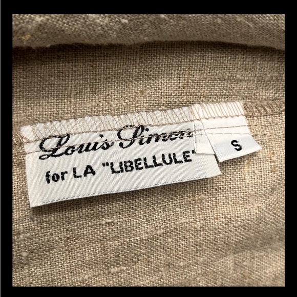 LOUIS SIMON for La Libellule TAN designer ASIAN BLAZER JACKET black ribbon ties - Picture 2 of 16